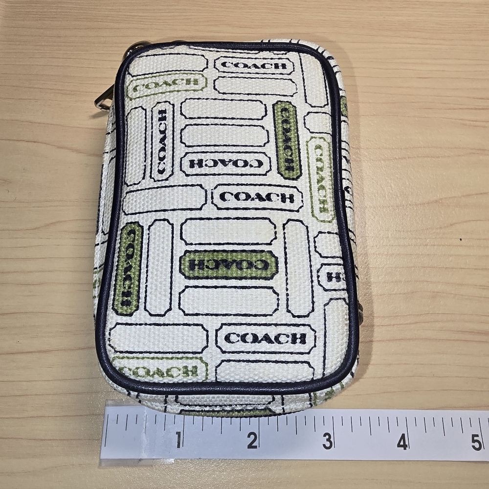 Rare Coach Mini Canvas Rectangular Pouch Off Whit… - image 3